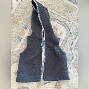 Carter's Charcoal Quilted Vest with Patterned Trim & Hoodie